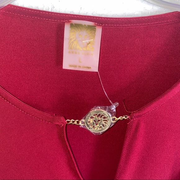 ANE KLEIN ⭐️NWT⭐️Claret Wrap Front Blouse size L - Picture 2 of 5